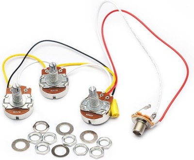 PB Bass Wiring Harness Prewired Kit for Precision Bass Guitar Big 250K Pots