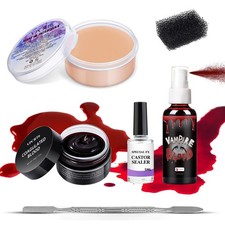 SFX Makeup Kit Scars Wax, Fake Blood Spray, Professional 6PCS