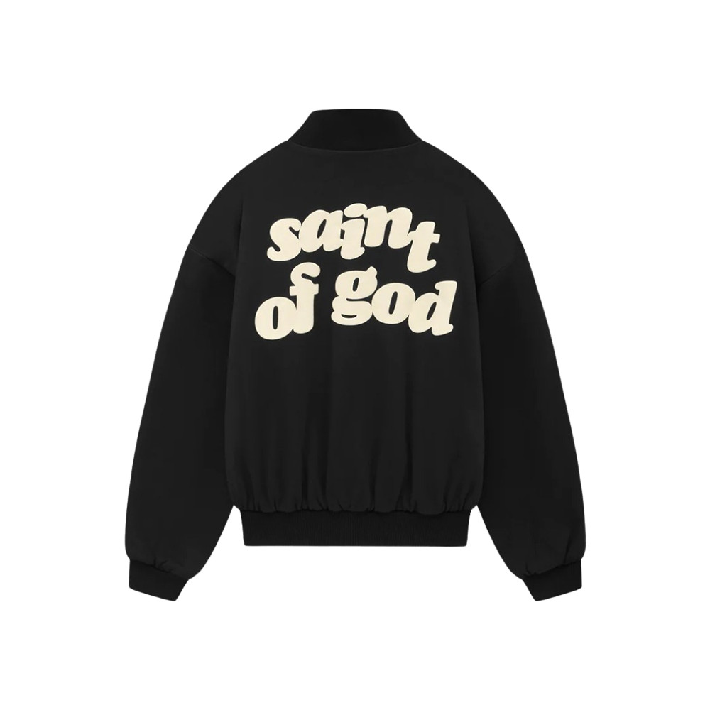 Fear of God Saint Mxxxxxx Saint of God Varsity Jacket Black