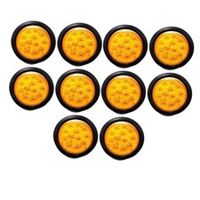 4" Inch White Red 12 LED Round Stop/Turn/Tail/Reverse/Backup/Mid 10x Amber