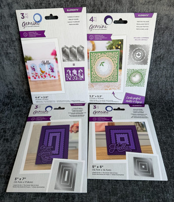 NEW Lot of 4 Gemini Crafters Companion Elements Dies