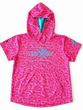 Flat Bill Youth Small Baseball Hoodie Pink Sprinkle Print Short Sleeve Jersey