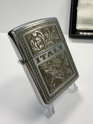 ORIGINAL Zippo ARMOR Feuerzeug ATEMBERAUBEND VENEZIANISCH ITALIEN zwei Seiten gebürstet Chrom NEU