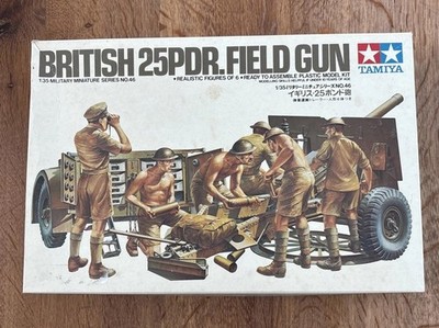 Tamiya 3546 British 25PDR.Field Gun w/ 6 Realistic Figures 1/35 OPEN BOX