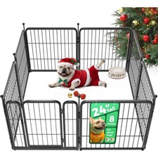 Unleashed Dog Playpen for Indoor, Yard, RV Camping, 24 inch 8 Panels for Small