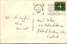 GOLDPATH: Netherlands postcard 1953 to England CV931_P14