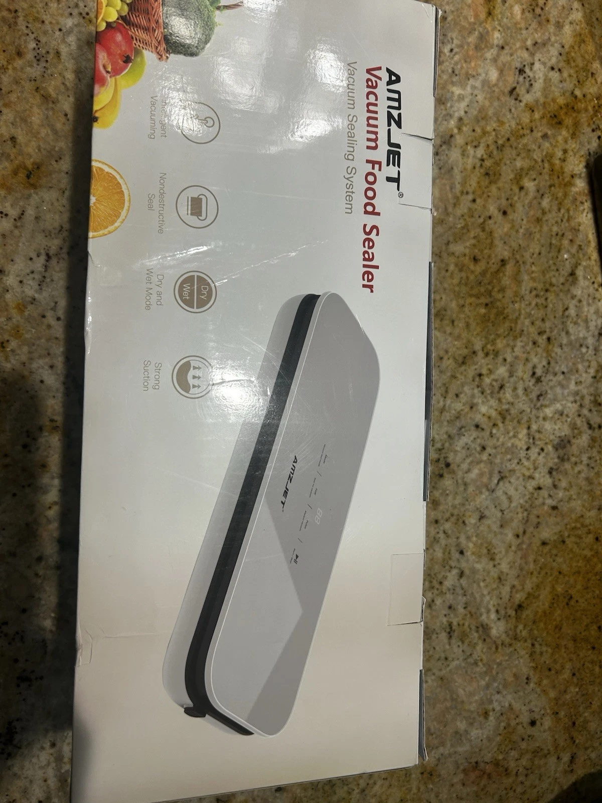 Amz Jet Food Sealer Vacuum Sealer +Bags Stainless Steel Intelligent Vacuuming
