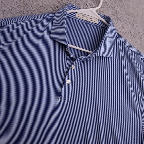 Holderness Bourne Poloshirt Herren Extra Large Performance Stretch blau gestreift