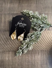 Jasmine Lane Gold-Tone Marble Dangle Earrings NEW!