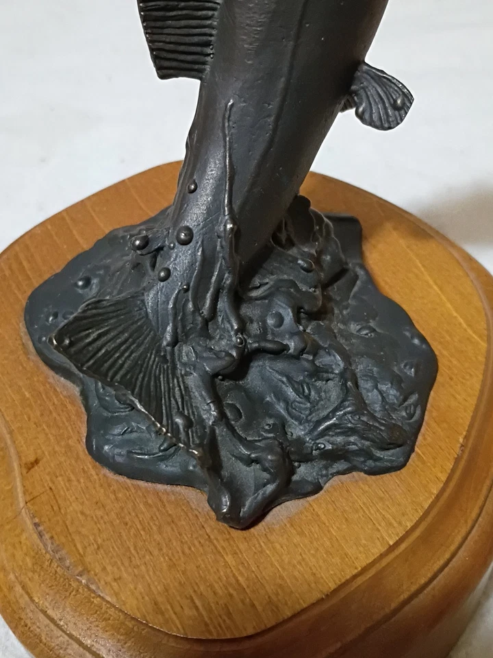 Bronze Fish Sculpture Artist Signed 6 Inches Tall - Image 2 of 4