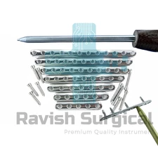 Combo Locking One Third Tubular Plate Set 3.5mm with Drill Guide 80 Pcs Set