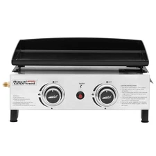 Portable 17 In 2-Burner Tabletop Propane Gas Griddle Grill,17,000 Btu,Outdoor Co
