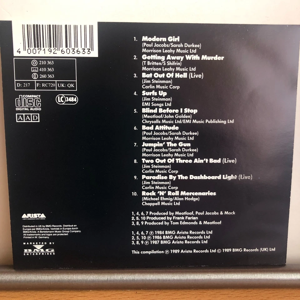 Meat Loaf- Prime Cuts - Compilation - CD 1989 - Bild 2 von 3