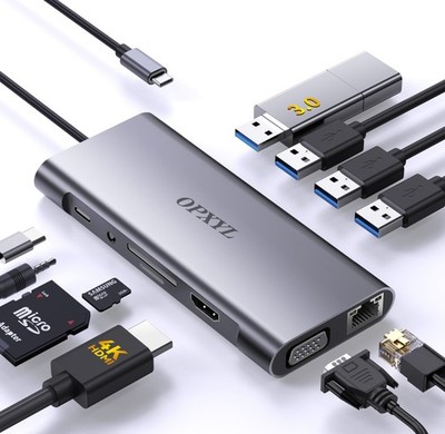 11-in-1 USB C Hub Multiport Adapter Docking Station Laptop MacBook iPad Windows