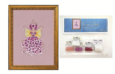 Nora Corbett Mirabilia Cross Stitch PATTERN & BEAD Pk MISS CHERRY BLOSSOM NC380