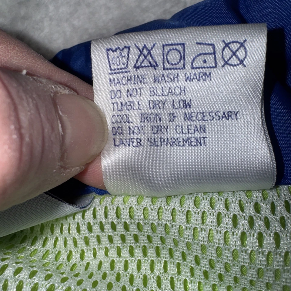 Chaqueta cortavientos vintage Reebok cremallera completa bloque de color años 90 abrigo grande para hombre Foto 4 de 4