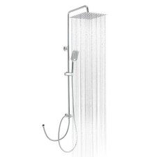 OFFO Shower Riser Rail Kit, with 10"(25cm) Square Rainfall ShowerHead and Handh