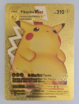 Pokémon Pikachu VMAX 310hp Gigantamax Gold Foil Fan Art Collector