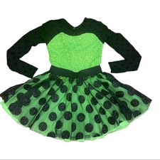 WEISSMAN Dance COSTUME Recital COMPETITION Green and Black LARGE Child 14