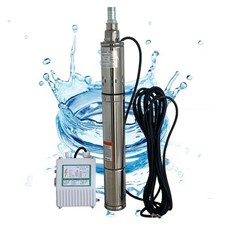 3" Submersible Water Well Pump,Stainless Steel 1HP 110V 8GPM 312 ft with Control