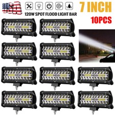 2410pcs 7inch 120w Led Light Bar Spot Flood Work Pods Off-road Utv Atv 4wd 12v