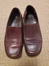 Clarks Springers Shoes Womens 6 D Brown Leather Slip On Flat 