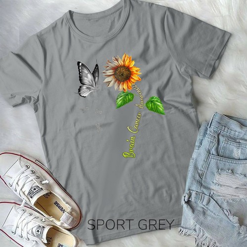 Camiseta Mariposa Girasol Cerebro Concientización sobre el Cáncer Unisex - Imagen 8 de 11