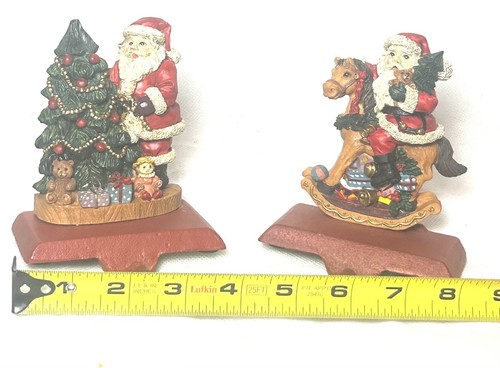Set Of 2 CAST / BASE RESIN CHRISTMAS TREE STOCKING HANGER +Get A Free (see Disc) - Picture 6 of 6