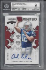 ANDREW LUCK 2012 ROOKIES & STARS RED ROOKIE CRUSADE AUTO RC #D 24/99 BGS 9 10 AU