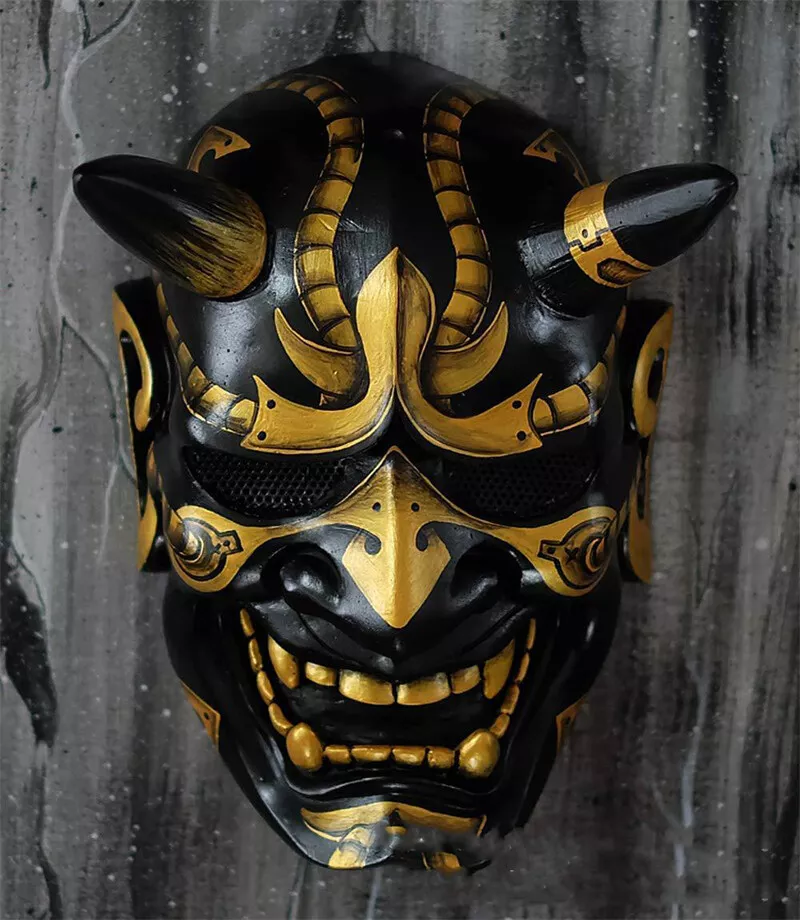 Japanese Hannya Mask Devil Demon Oni Samurai Prajna Latex Cosplay Prop  Halloween