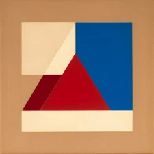 Medium Abstract Painting 2x2 ft. Post-Modernism Geometric Demrin OOAK NEW