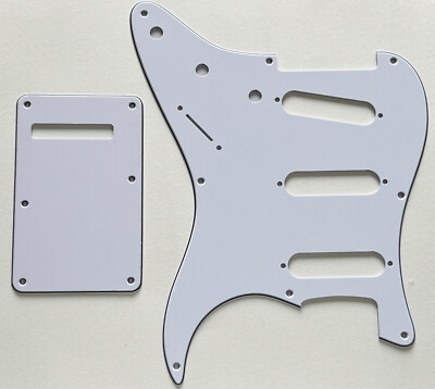 White For US Fender 57'8 screw Stratocast and Tremolo Cover Back GuitarPickguard