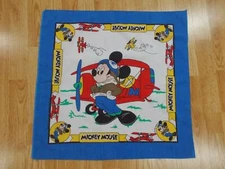 Vtg Antique MICKEY MOUSE WORONOWICZ USA Cotton Blend Biker BANDANA Hanky