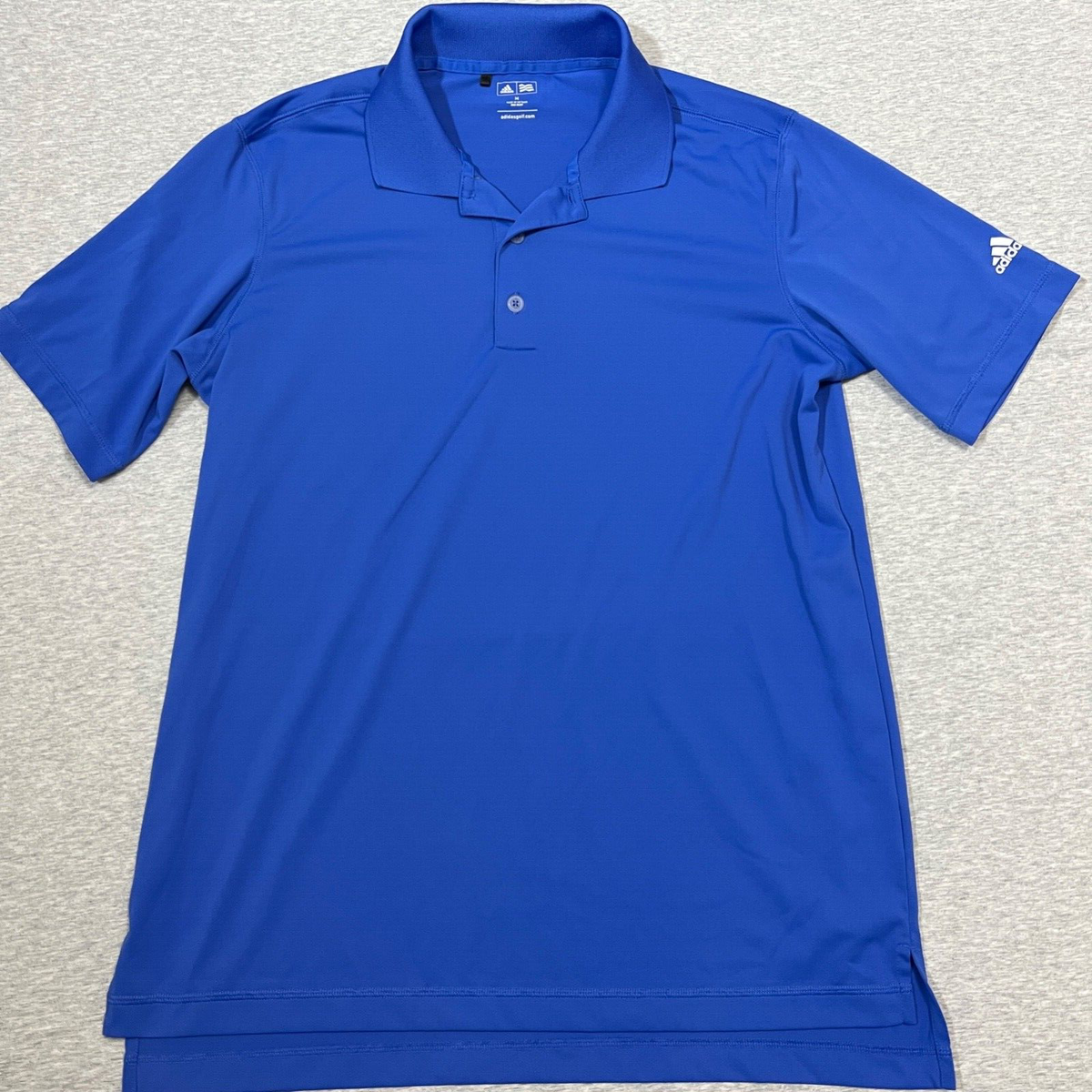 Adidas Golf Mens Shirt Medium Blue Stripes Polo Athletic