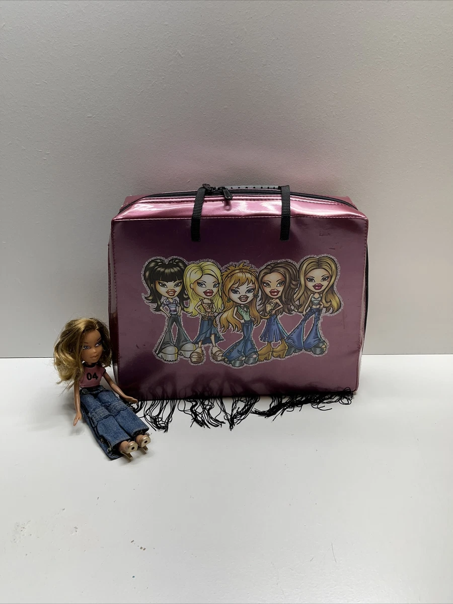 2002 Purple BRATZ Doll Clothing Zip Travel Bag Carrying Case W/ Fringe W/ 1  Doll