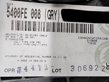 Belden Wire 5400FE 20/2C Shielded Audio/Security/Alarm Cable Riser Gray /100ft