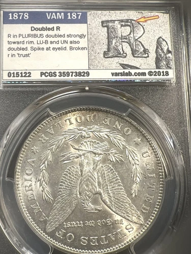 1878 P 7TF Pcgs Au55 Vam-187 Hot 50 Morgan Silver Dollar Vss