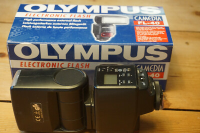 Olympus Camedia Blitz Flash FL- 40 Blitz in Originalverpackung mit Zubehör