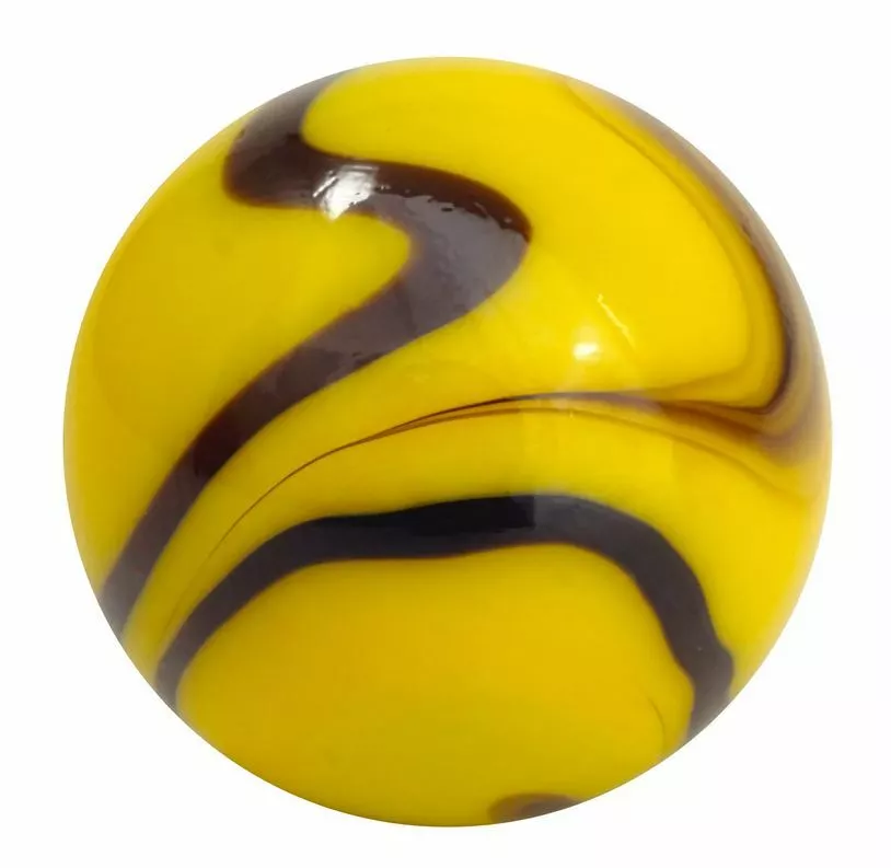42mm "Bumblebee" Glass Massive Marble 1.65" Yellow w Black/Brown Swirls &  Stand | eBay
