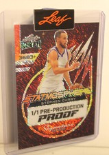 Stephen Curry Leaf Metal Sign Series Pre-Production Proof 1/1  SHIMMER RUBY RED