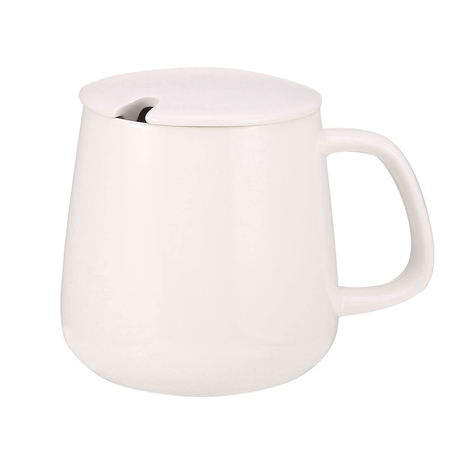 13 oz Coffee Mug with Lid and Flat Bottom for Daily Use and Warmth