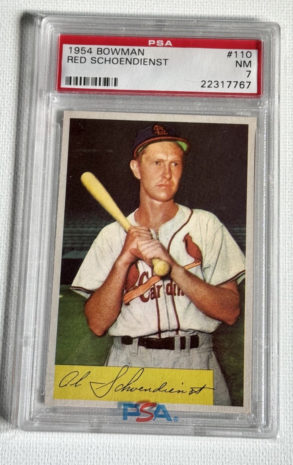 1954 Bowman #110 Red Schoendienst Cardinals HOF PSA 7 - NM #22317767