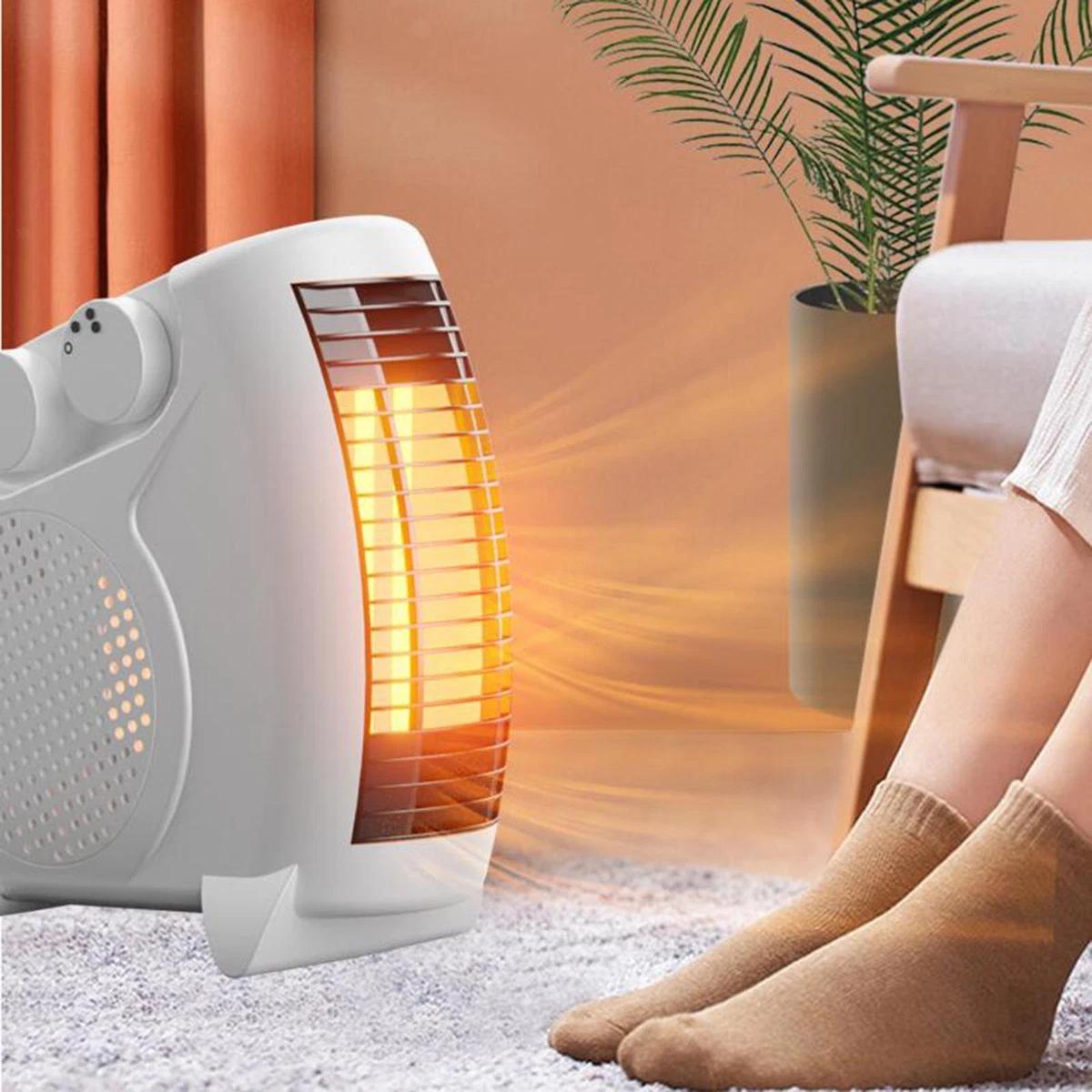 Desktop Space Heater Space Saving 1200W Office Heater for Living Room  Sturdy