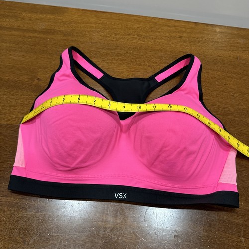 Victoria's Secret VSX Sports Bra 32d- Pink and Black Missing Size Label - Picture 9 of 9
