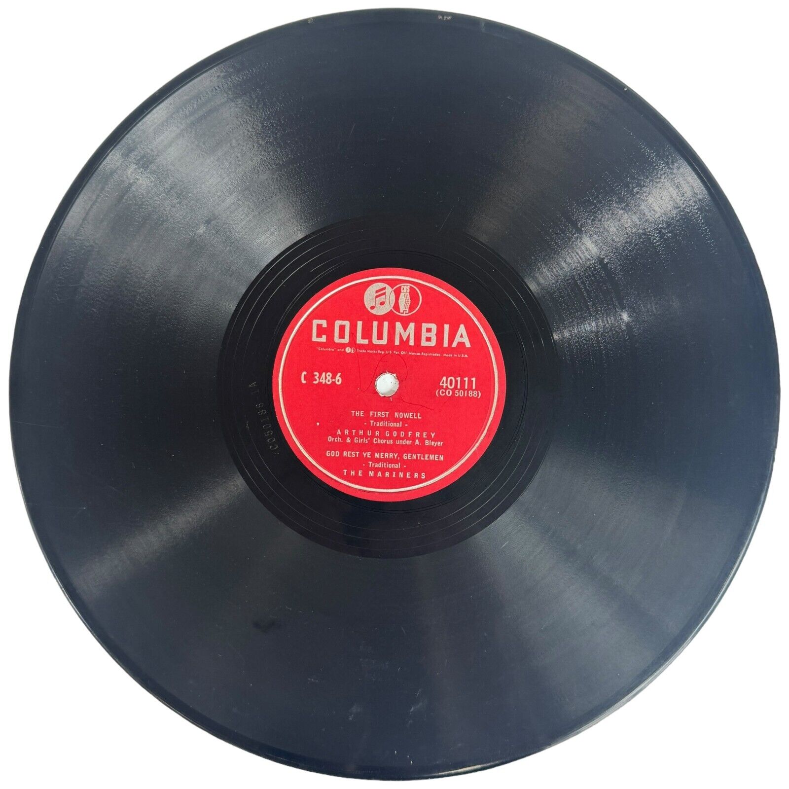 Arthur Godfrey The First Nowell / Adeste Fideles 40111 Columbia 78 rpm 10"