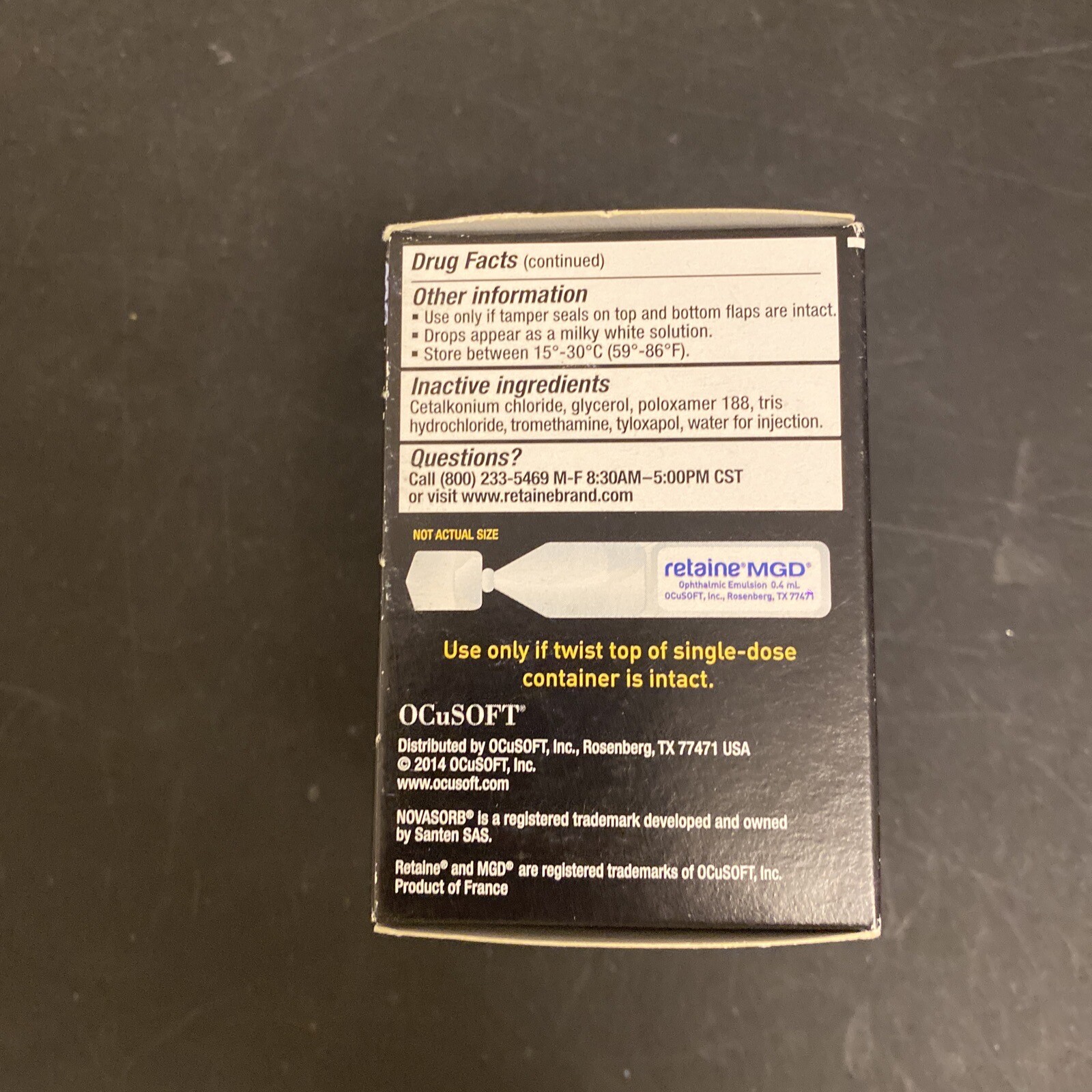 OCuSOFT Retaine MGD Complete Dry Eye Relief Lubricant Eye Drops 30 Ct ...