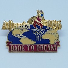 Olympic Pin Atlanta 1996 Dare to Dream Globe Torch Logo