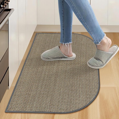 KIMODE Kitchen Rugs Non Slip Washable Farmhouse Half Moon Kitchen Rugs