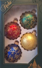 Christbaumkugeln Kugel - Blütenranke Bunt - Krebs Glas Lauscha