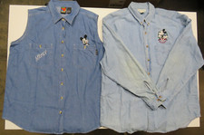 2 Vintage 90's Disney Mickey Mouse unlimited XL Women's Denim shirts Pre-Owned